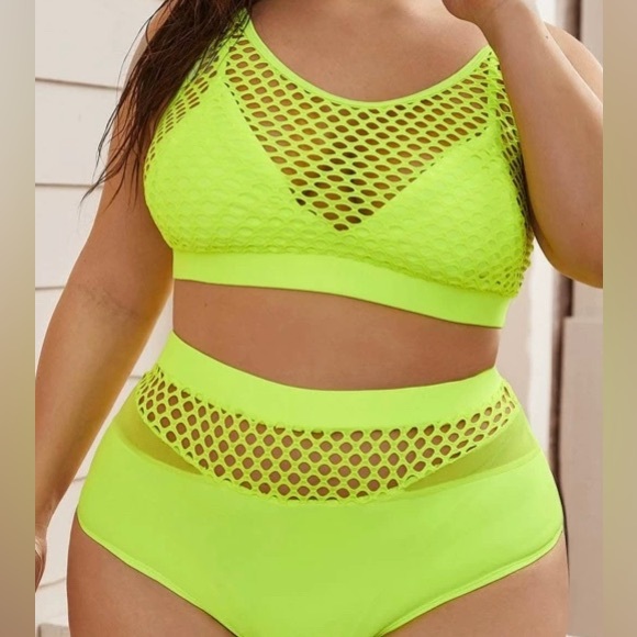 Plus size NWOT SHEIN 2pc high waisted bikini swimsuit size 0XL - Picture 2 of 2